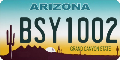 AZ license plate BSY1002