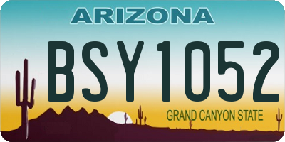 AZ license plate BSY1052