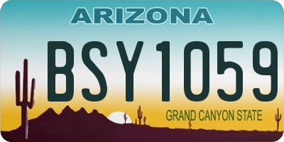 AZ license plate BSY1059