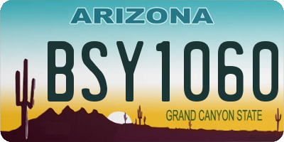 AZ license plate BSY1060