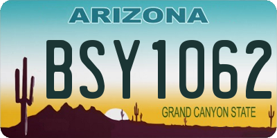 AZ license plate BSY1062