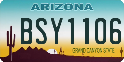 AZ license plate BSY1106