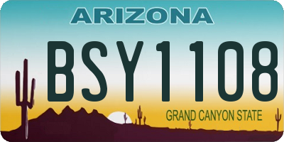 AZ license plate BSY1108