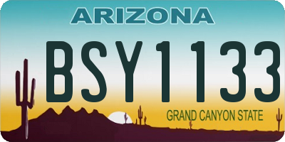 AZ license plate BSY1133