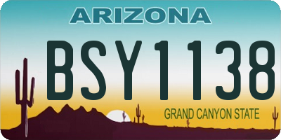 AZ license plate BSY1138