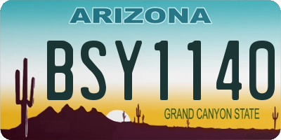 AZ license plate BSY1140