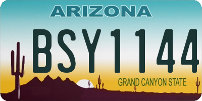 AZ license plate BSY1144