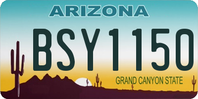 AZ license plate BSY1150