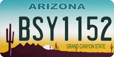 AZ license plate BSY1152