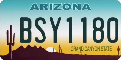 AZ license plate BSY1180