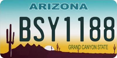 AZ license plate BSY1188