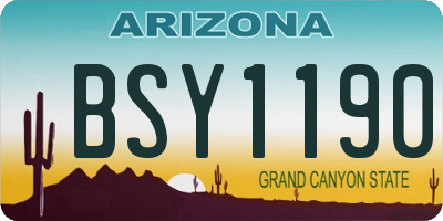 AZ license plate BSY1190