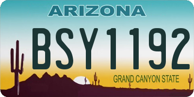 AZ license plate BSY1192