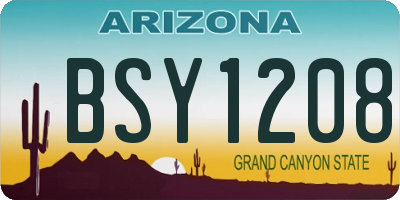 AZ license plate BSY1208
