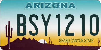 AZ license plate BSY1210