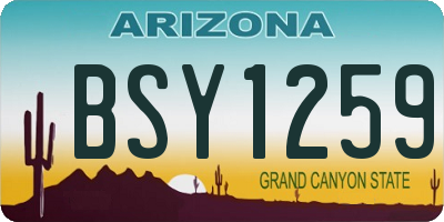 AZ license plate BSY1259