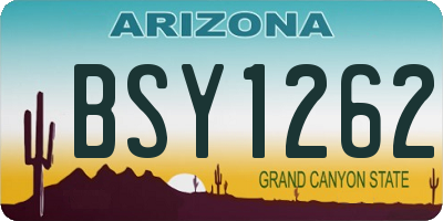 AZ license plate BSY1262