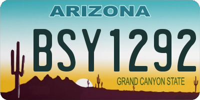 AZ license plate BSY1292