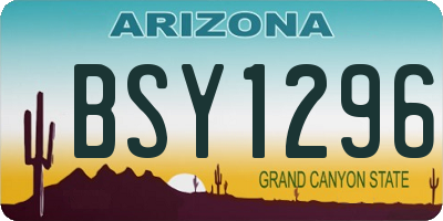 AZ license plate BSY1296