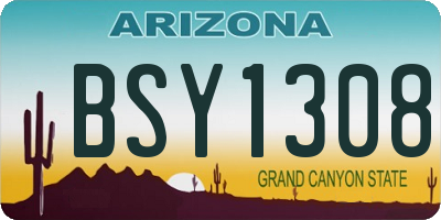 AZ license plate BSY1308