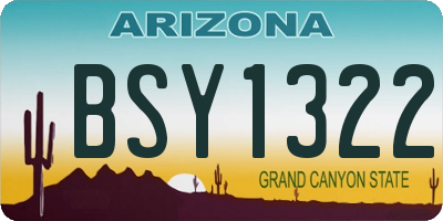 AZ license plate BSY1322