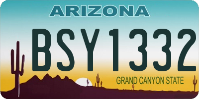 AZ license plate BSY1332