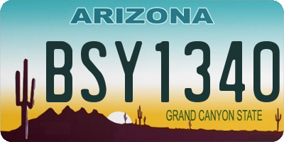 AZ license plate BSY1340