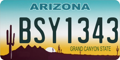 AZ license plate BSY1343