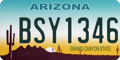AZ license plate BSY1346