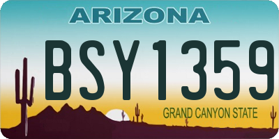 AZ license plate BSY1359