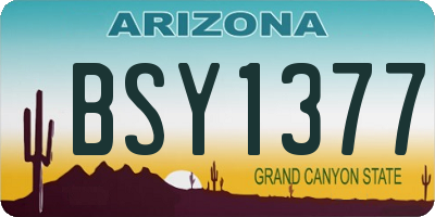 AZ license plate BSY1377