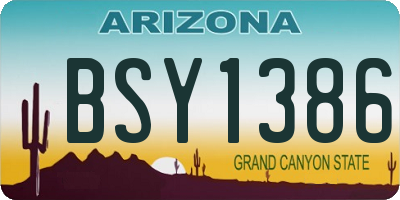 AZ license plate BSY1386