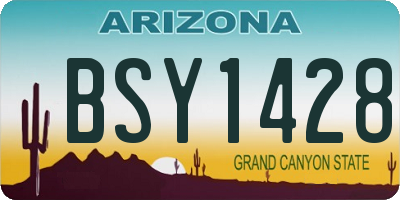 AZ license plate BSY1428