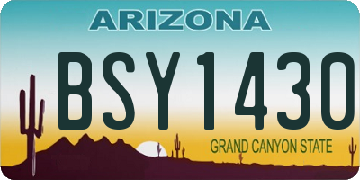 AZ license plate BSY1430