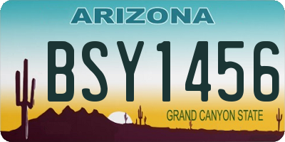 AZ license plate BSY1456