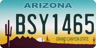 AZ license plate BSY1465