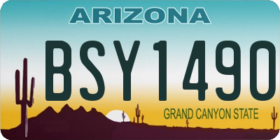 AZ license plate BSY1490