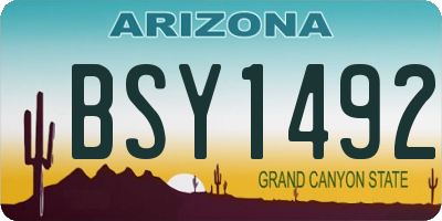 AZ license plate BSY1492