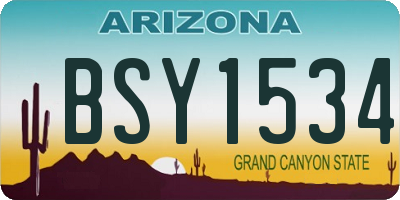 AZ license plate BSY1534