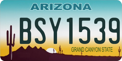AZ license plate BSY1539
