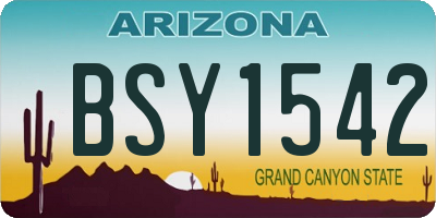 AZ license plate BSY1542