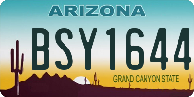 AZ license plate BSY1644