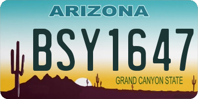 AZ license plate BSY1647