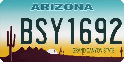 AZ license plate BSY1692