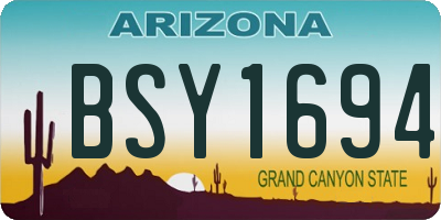 AZ license plate BSY1694