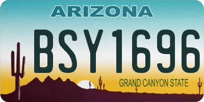 AZ license plate BSY1696