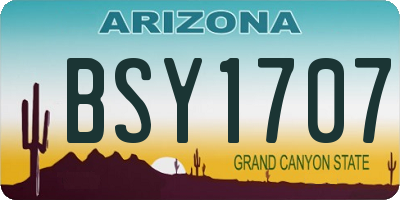 AZ license plate BSY1707