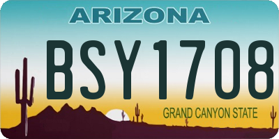 AZ license plate BSY1708