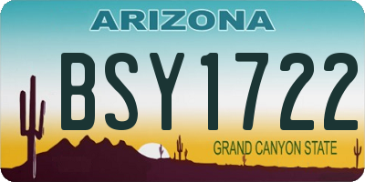AZ license plate BSY1722