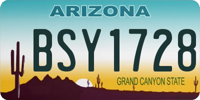AZ license plate BSY1728